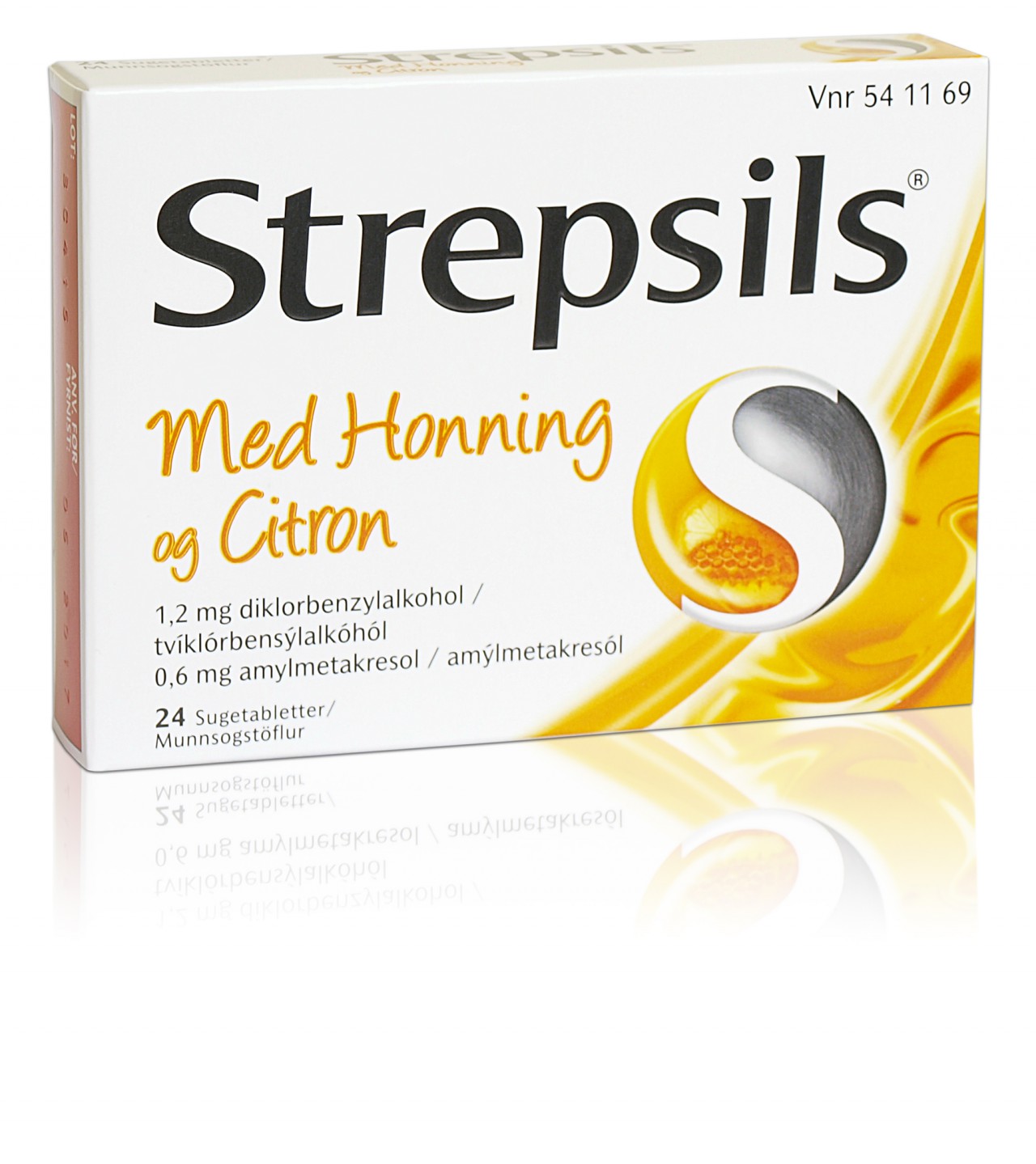 Strepsils pakki með hunags- og sítrónubragði